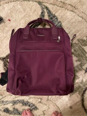 Baggallini Plum Convertible Laptop Backpack Tote - Plum